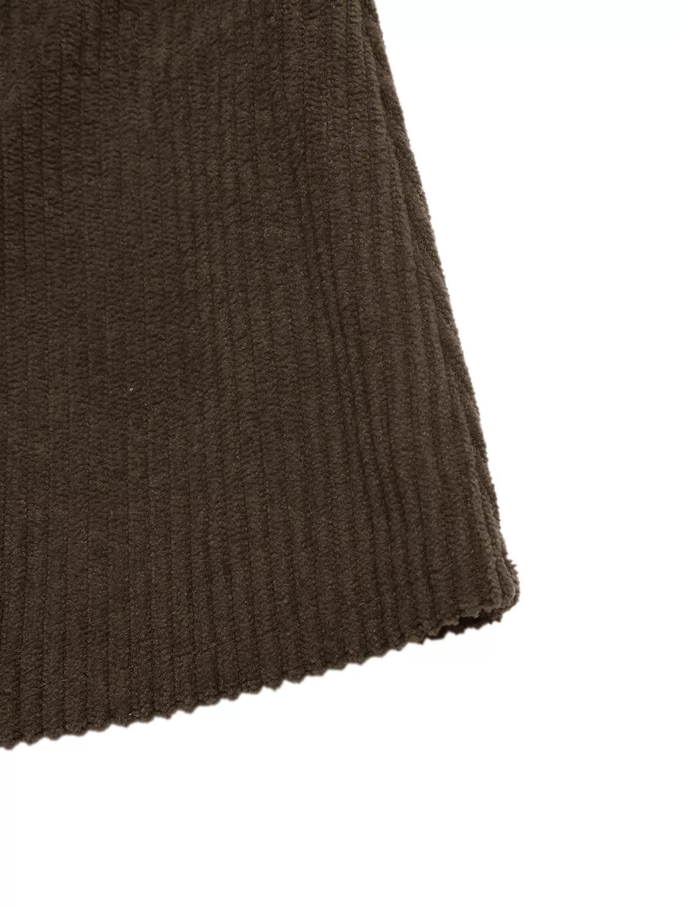 Trendsi Contrast Sherpa Collar Corduroy Zip Up Jacket -