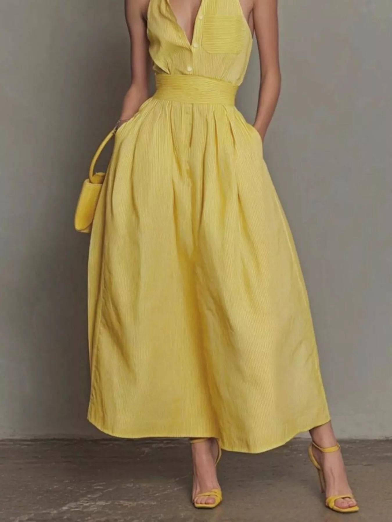 Trendsi Sleeveless Maxi Dress with Pockets -