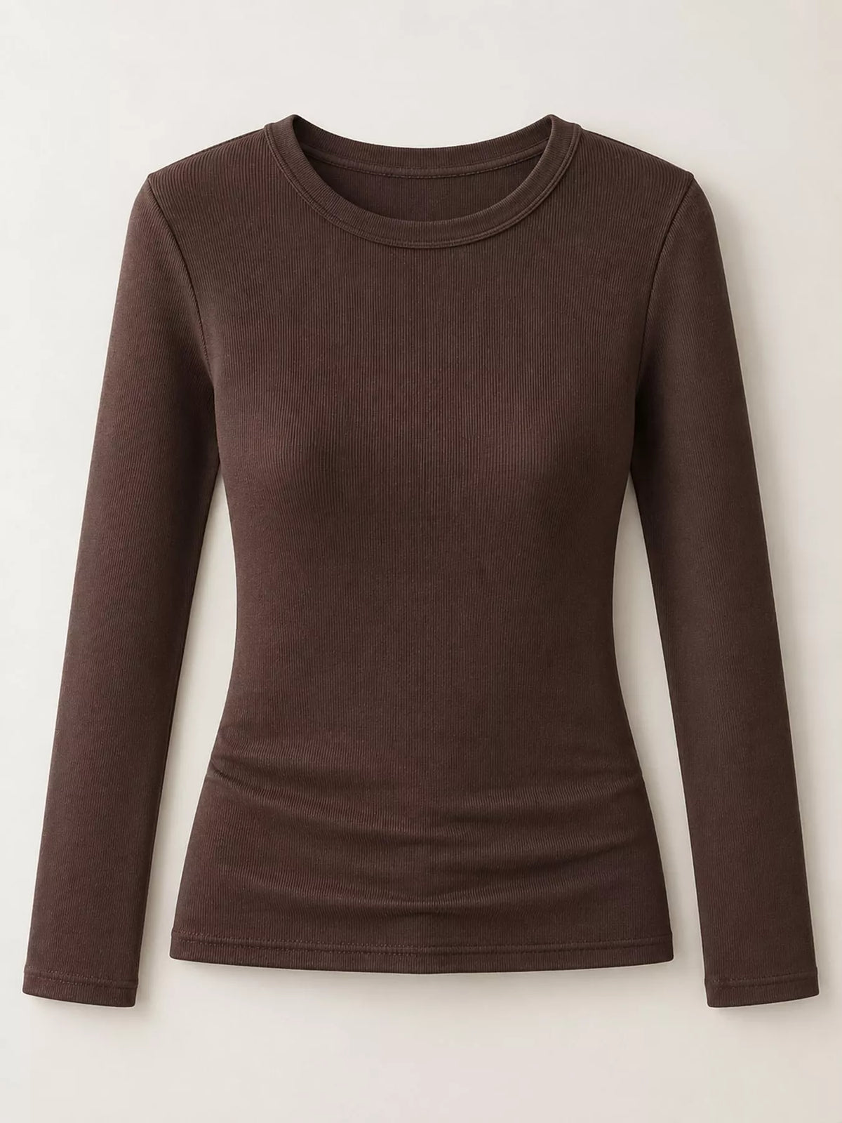 Slim-Fit Long Sleeve Crew Neck T-Shirt — garment front