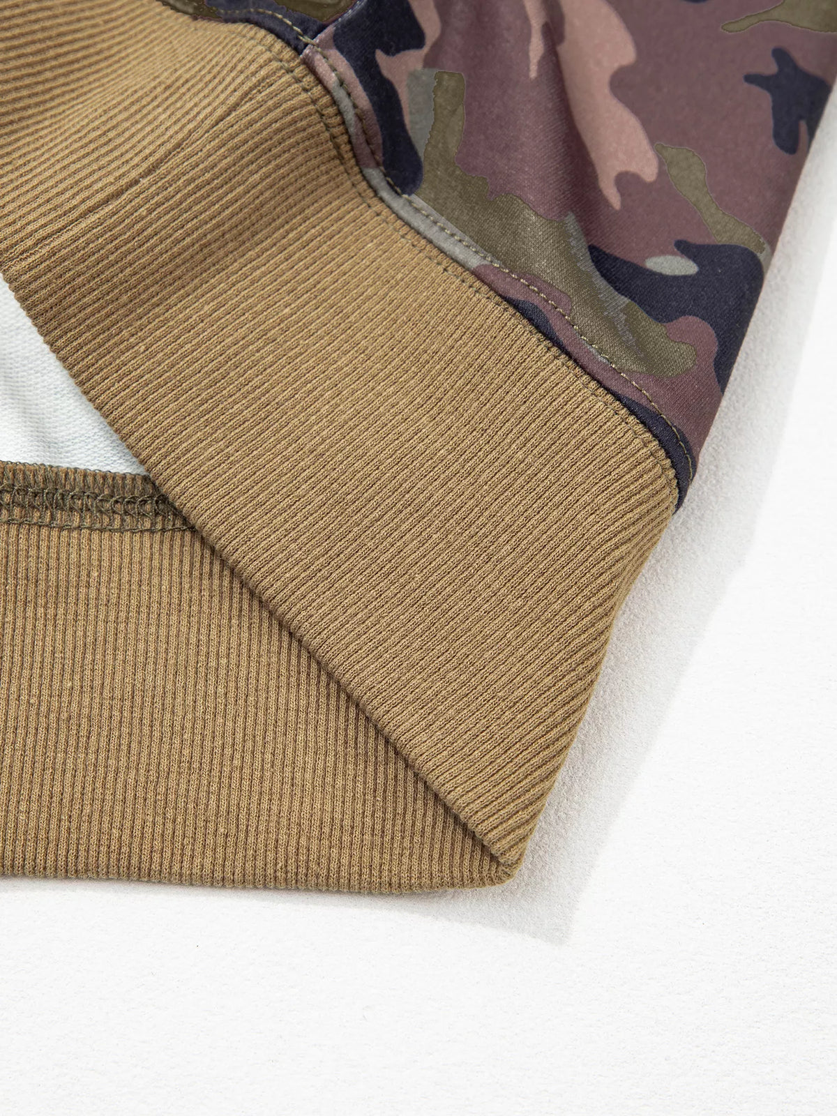 Camouflage sweatshirt, hem detail