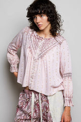 Trendsi POL Mixed-Pattern Lace Detail Blouse -