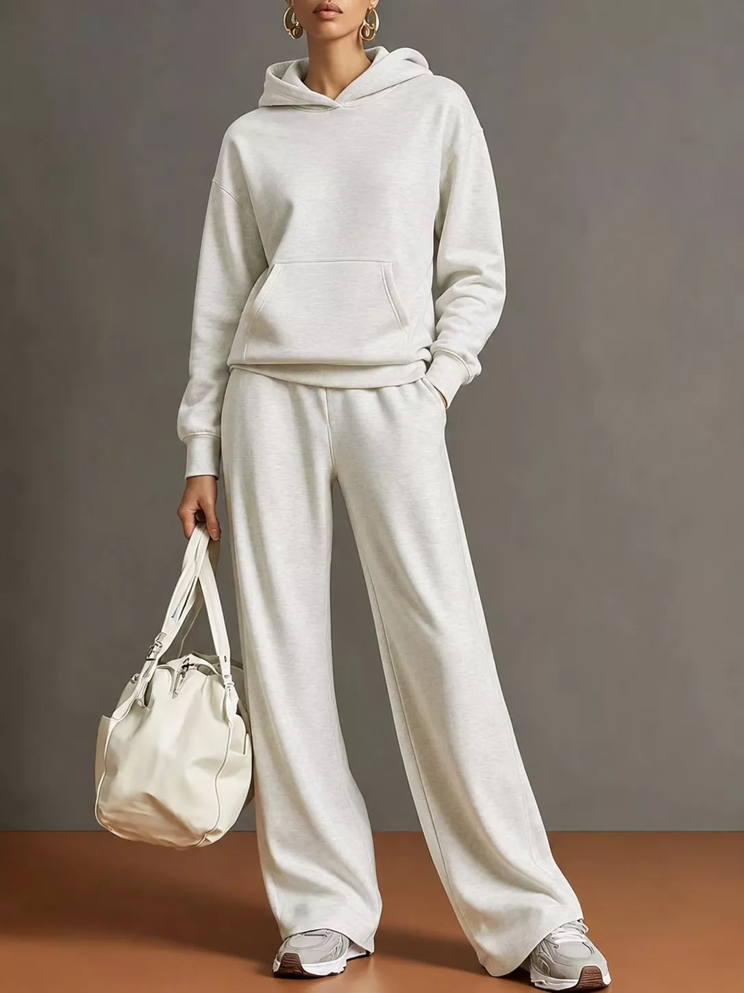 Trendsi Kangaroo Pocket Hoodie and Pants Set -