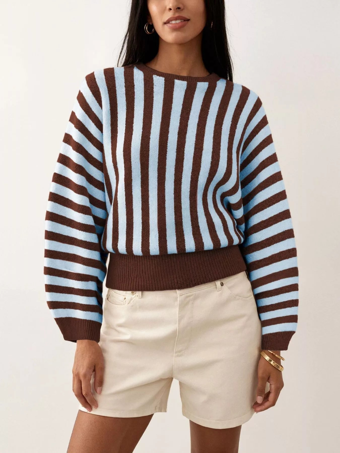Trendsi Striped Crew Neck Sweater -