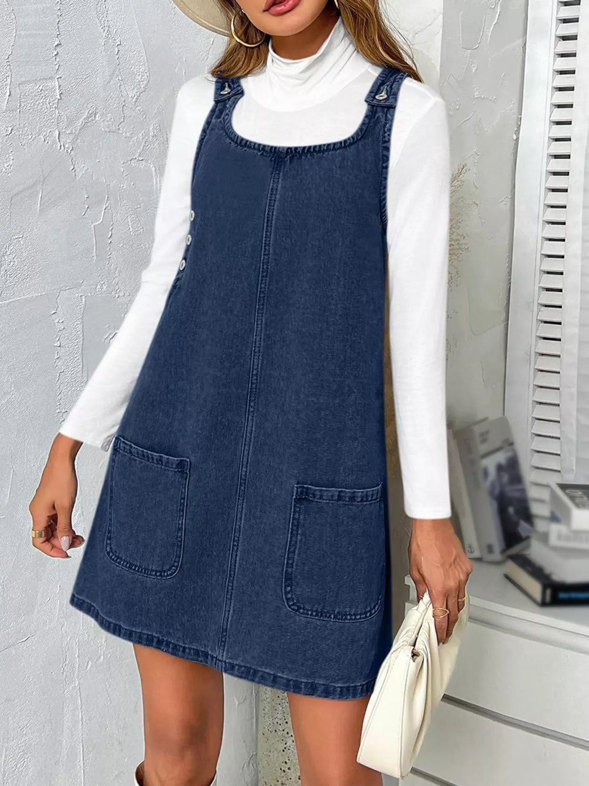Trendsi Casual Scoop Neck Sleeveless Denim Dress -