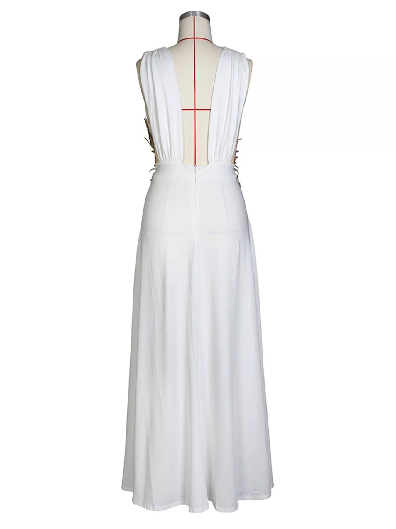 Trendsi Deep V-Neck High Slit Maxi Dress -