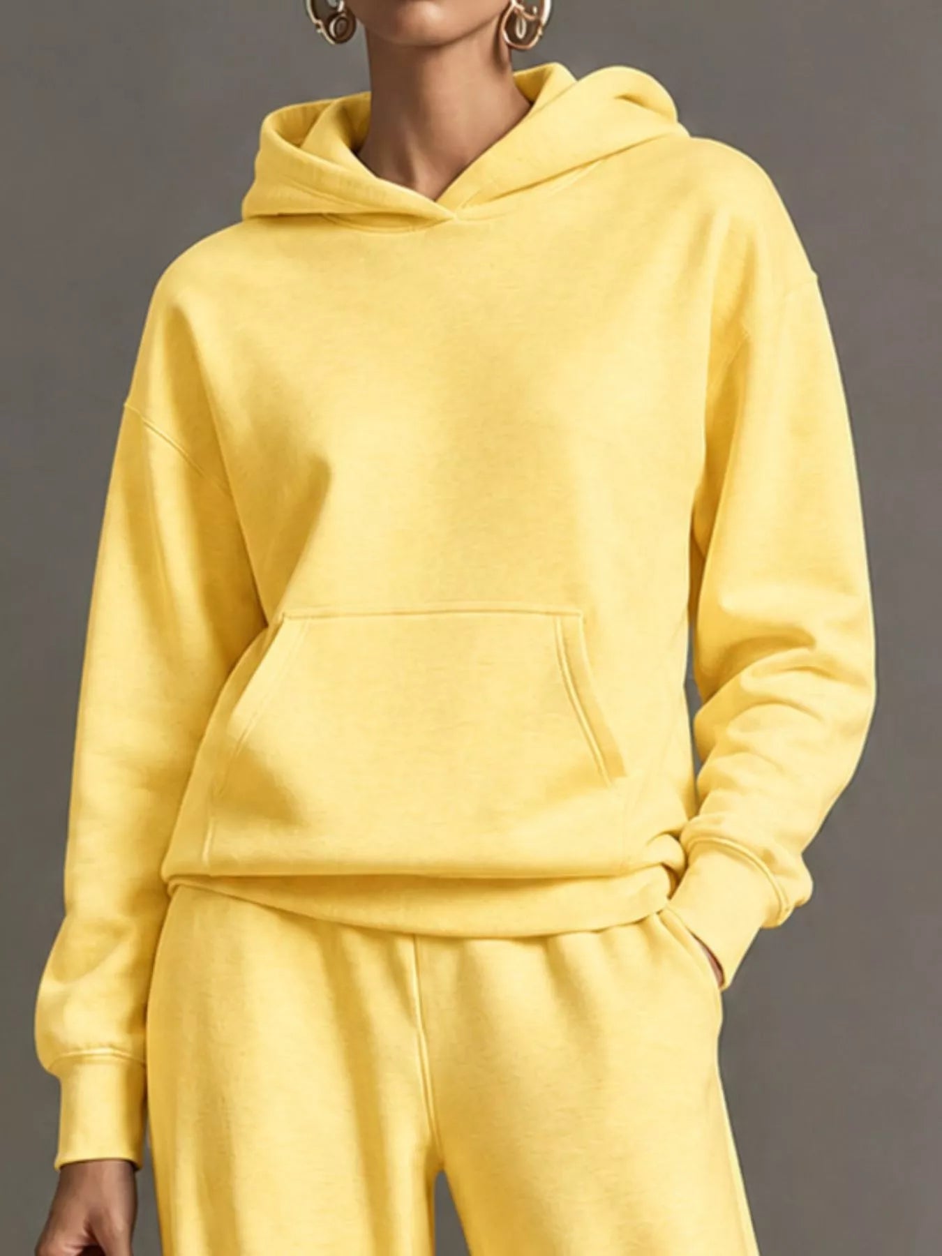 Trendsi Kangaroo Pocket Hoodie and Pants Set -