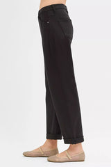 Trendsi RISEN Tummy Control Mid Rise Ankle Barrel Relaxed Baggy -