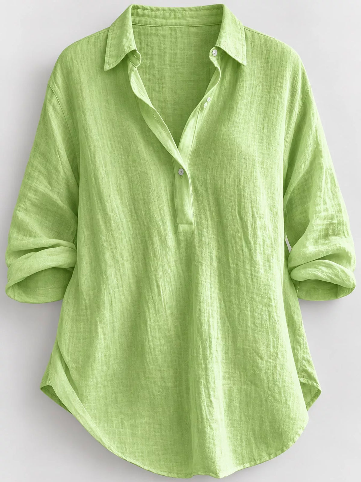 Collared blouse, green flat lay