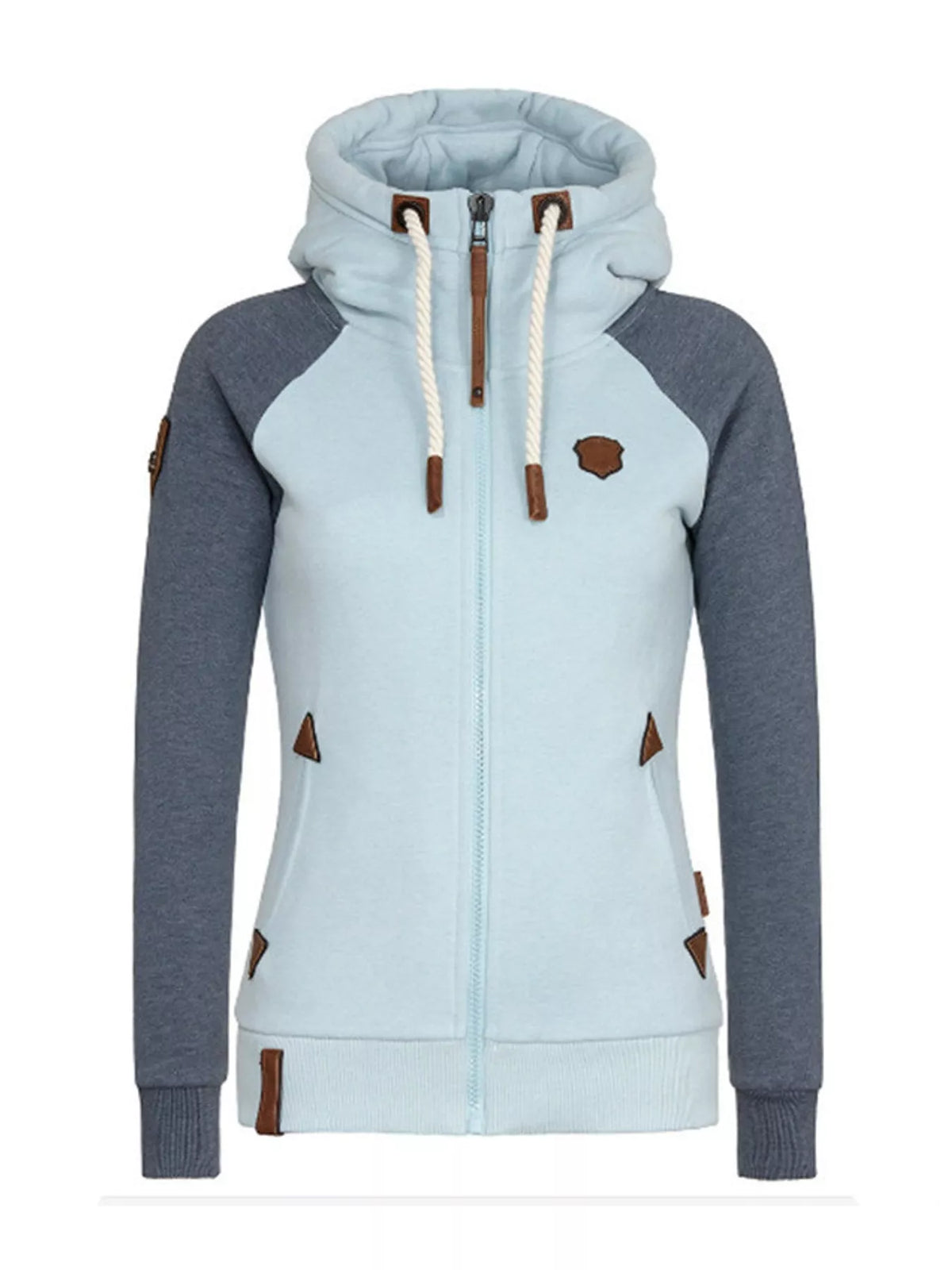 Color-Block Zip-Up Hoodie — garment front