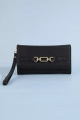 Trendsi Fame Vegan Leather Chain Buckle Wristlet Wallet -