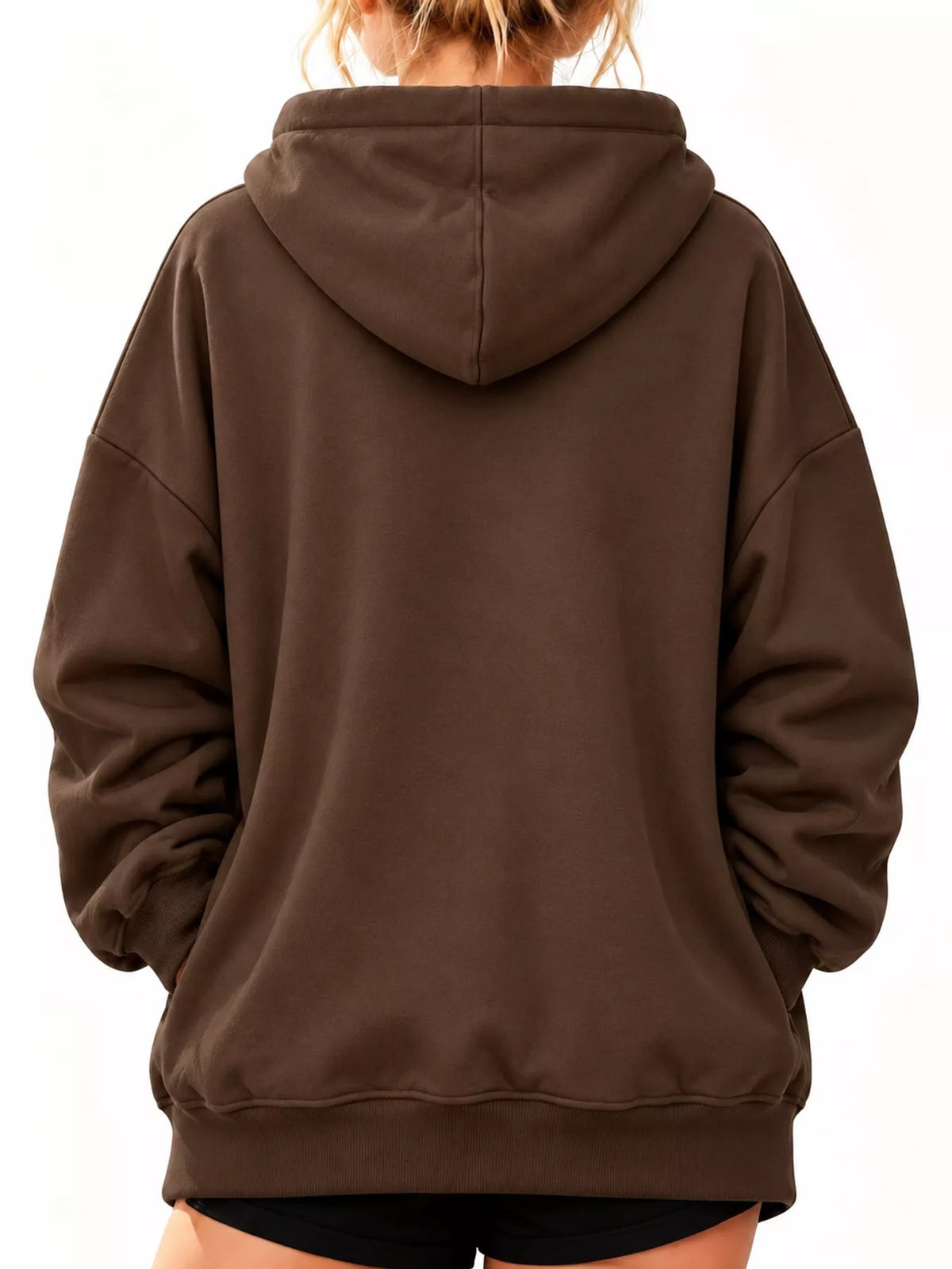 Coffee kangaroo pet pouch hoodie, back view