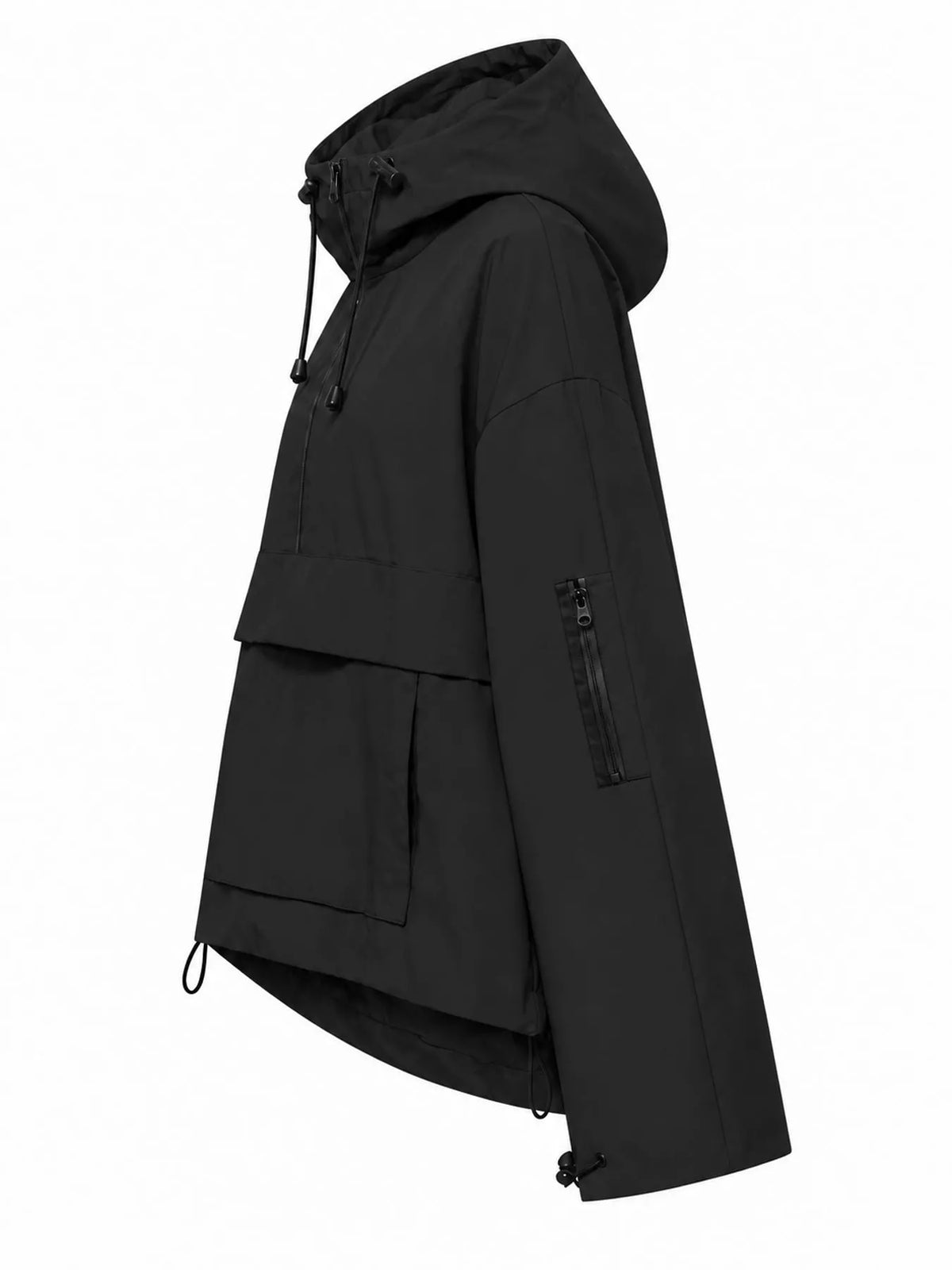 Half-Zip Hooded Anorak Jacket — side view