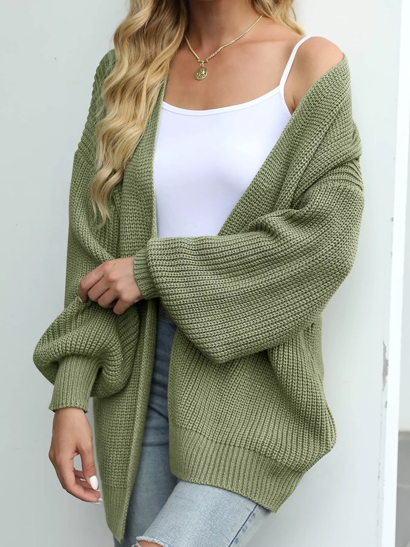 Trendsi Chunky Knit Open Front Cardigan -