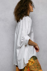 Trendsi POL Button Down Half Dolman Sleeve Shirt -