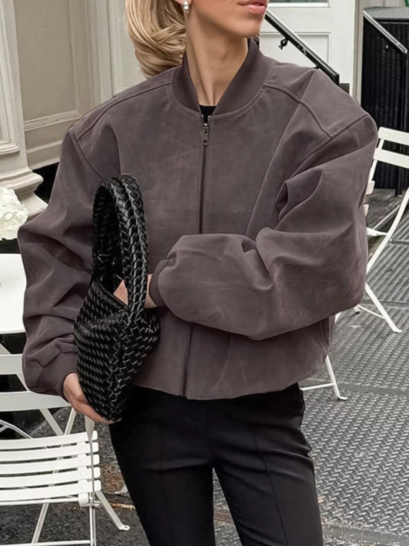 Trendsi Zip Up Dropped Shoulder Jacket -