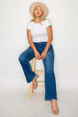 Trendsi bytos Full Size Cat's Whiskers High Rise Straight Jeans -