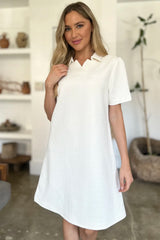 Trendsi Double Take Full Size Texture Short Sleeve Dress - Dresses