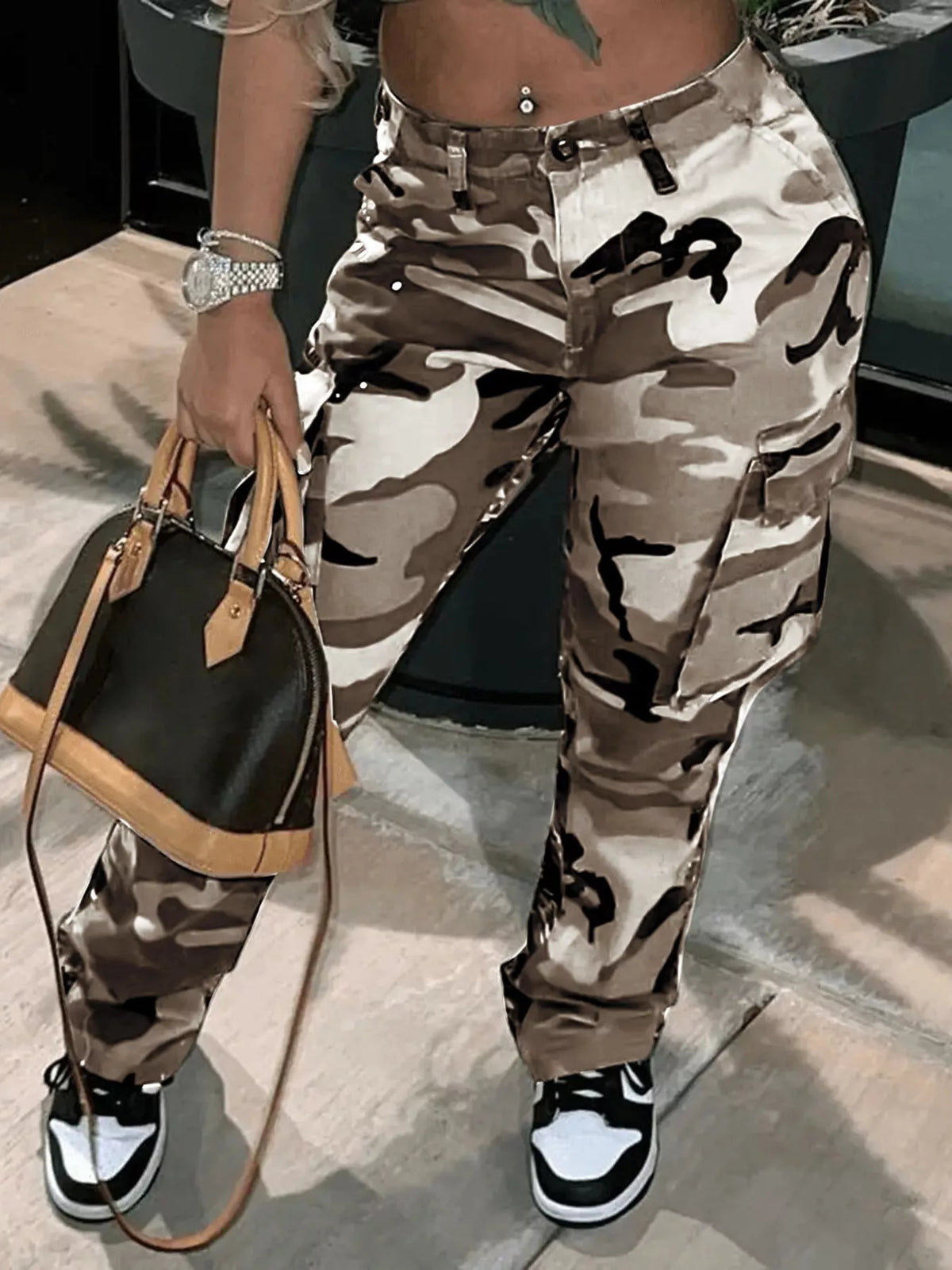 Camouflage Cargo Pants — front view