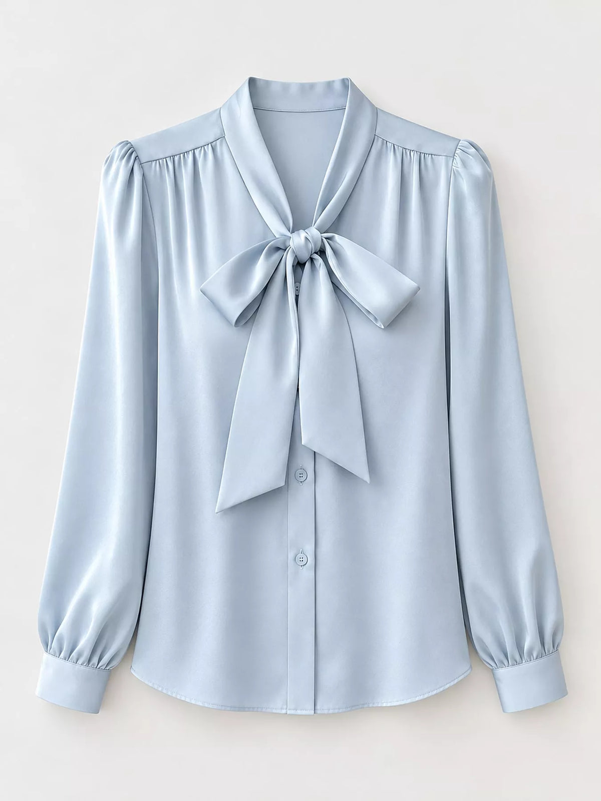 Blue tie front shirt