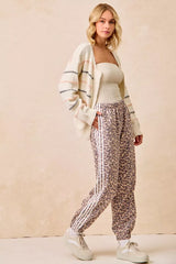 Trendsi BiBi Side Lines Leopard Track Pants -