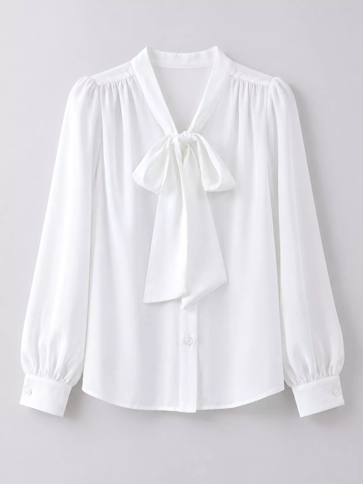 White tie front shirt