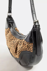Trendsi Fame Dark Spotted Leopard Print Half Moon Shoulder Bag -