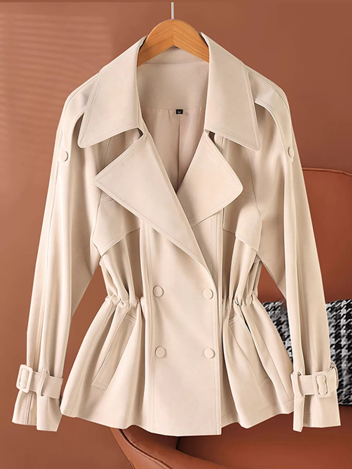 Double Breasted Long Sleeve Jacket — garment front