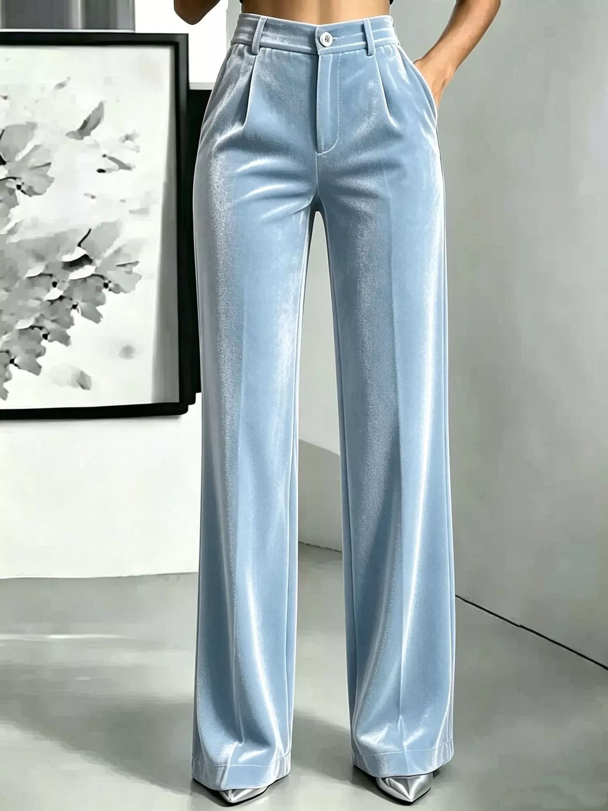 pants, front view on model