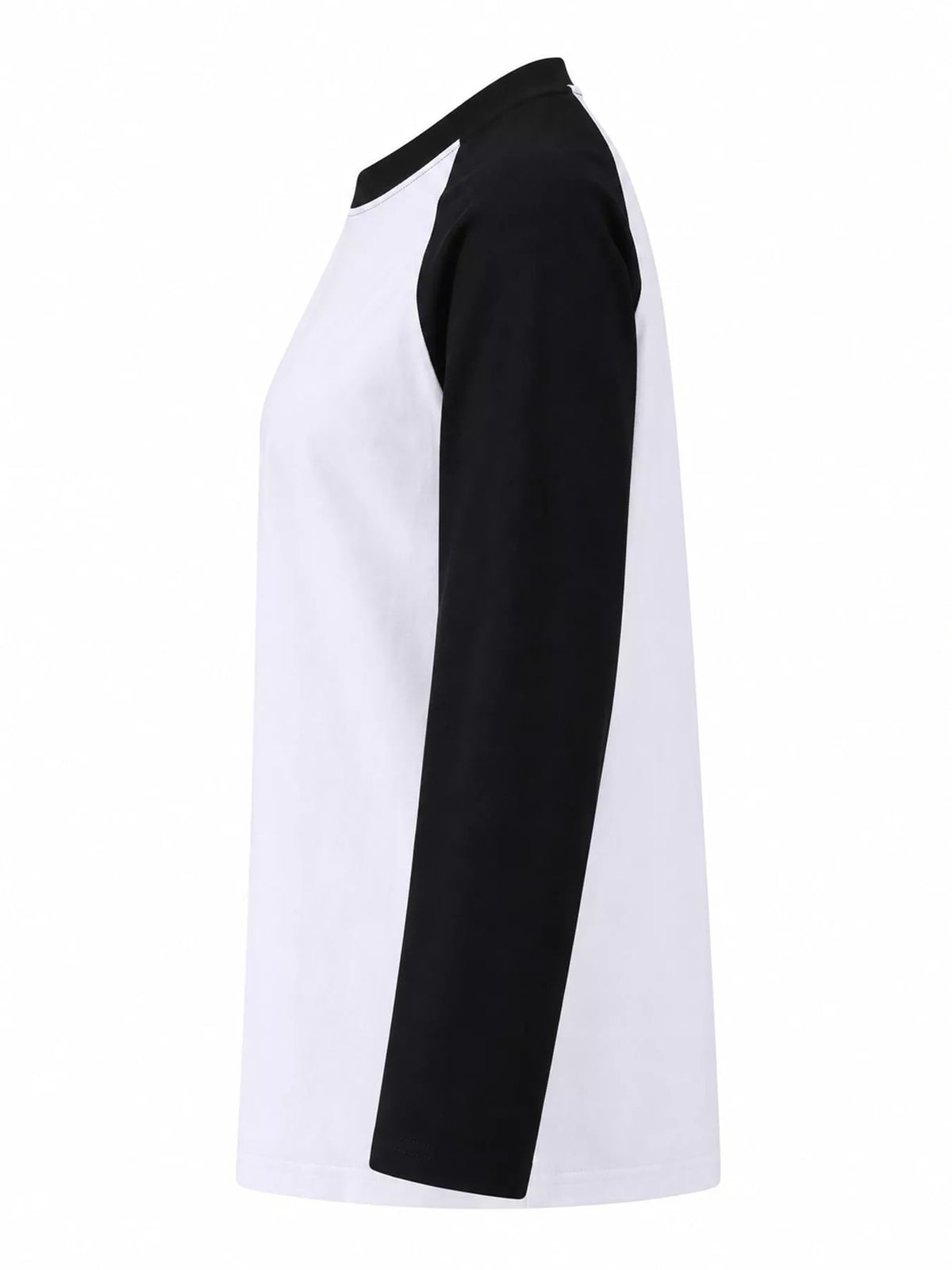 White And Black contrast raglan long sleeve t-shirt