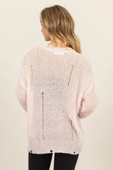 Trendsi HYFVE Distressed Long Sleeve Knit Top - Shirts