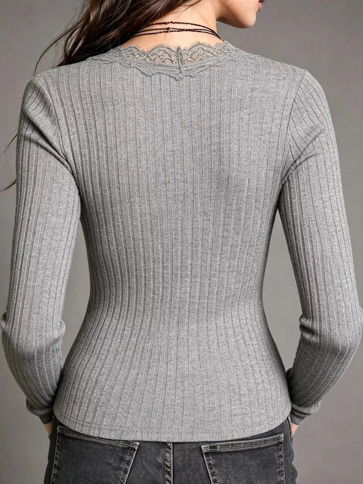 Long-sleeve top, back view