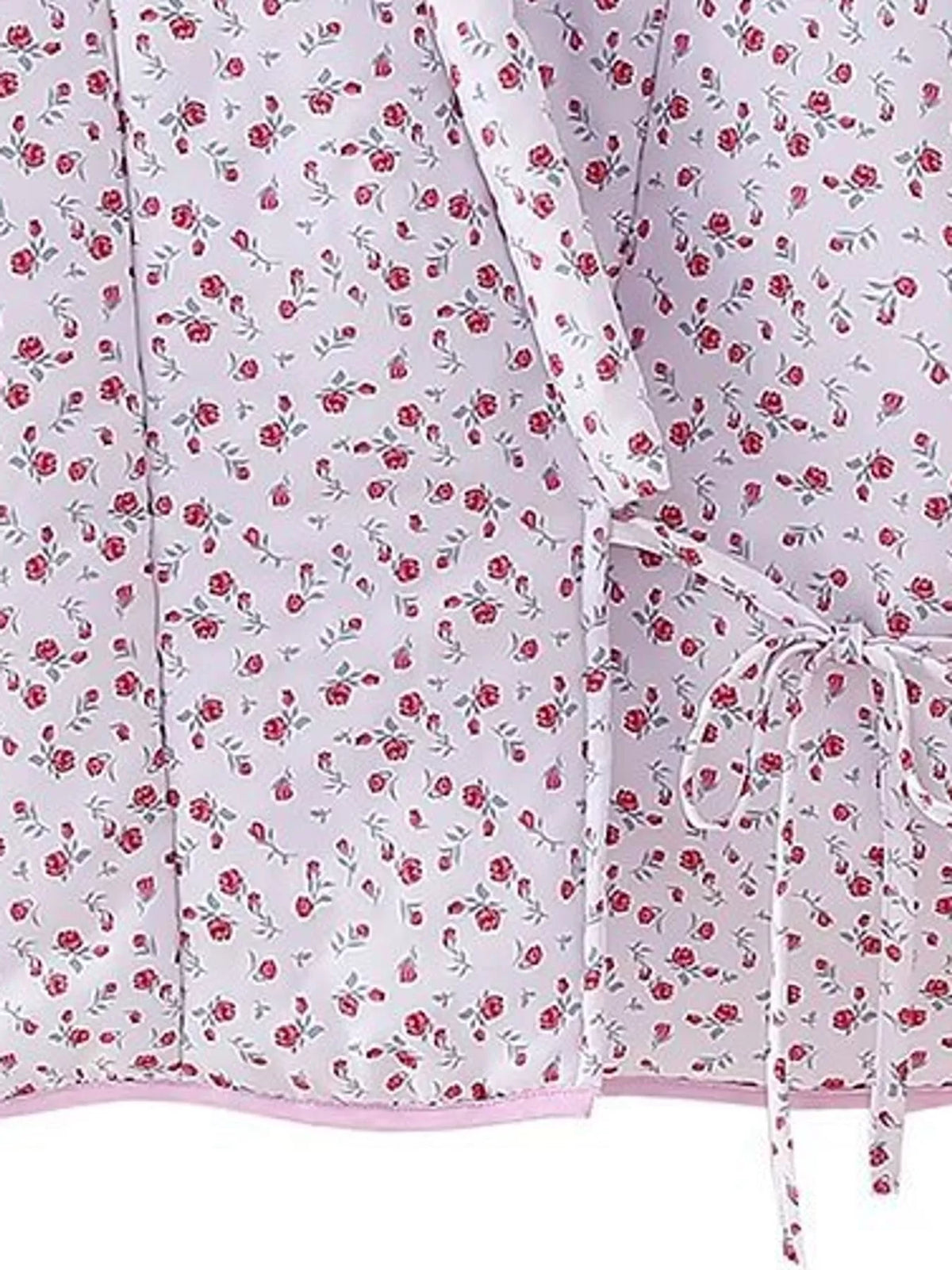 Floral Quilted Wrap Jacket with Tie-Front Detail — construction details