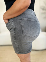 Trendsi Judy Blue Full Size High Waist Washed Denim Shorts -