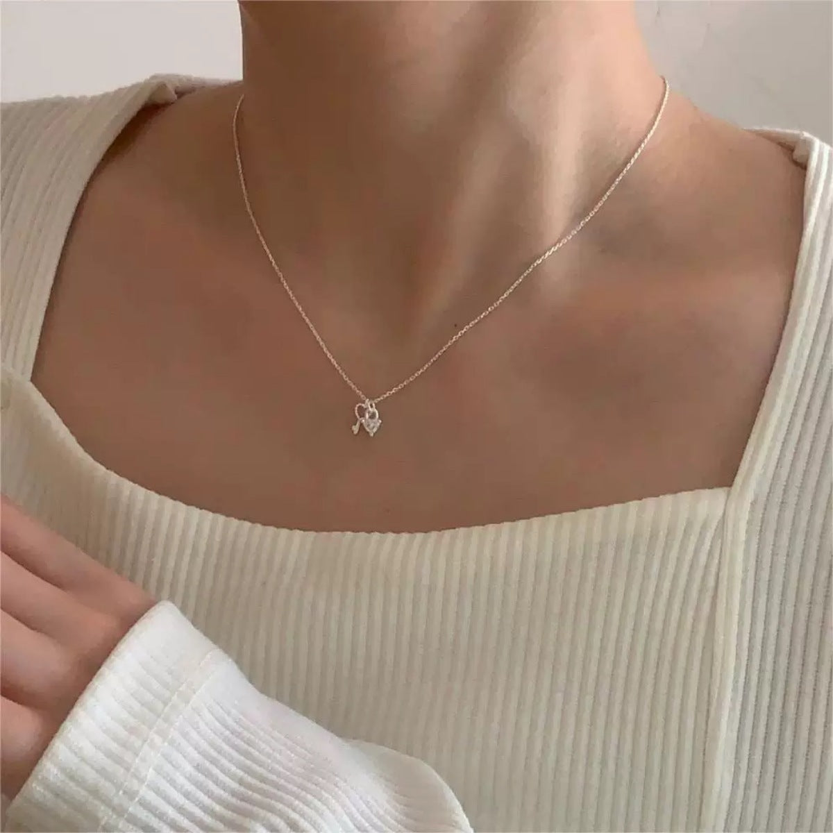 Trendsi 925 Sterling Silver Heart Necklace -