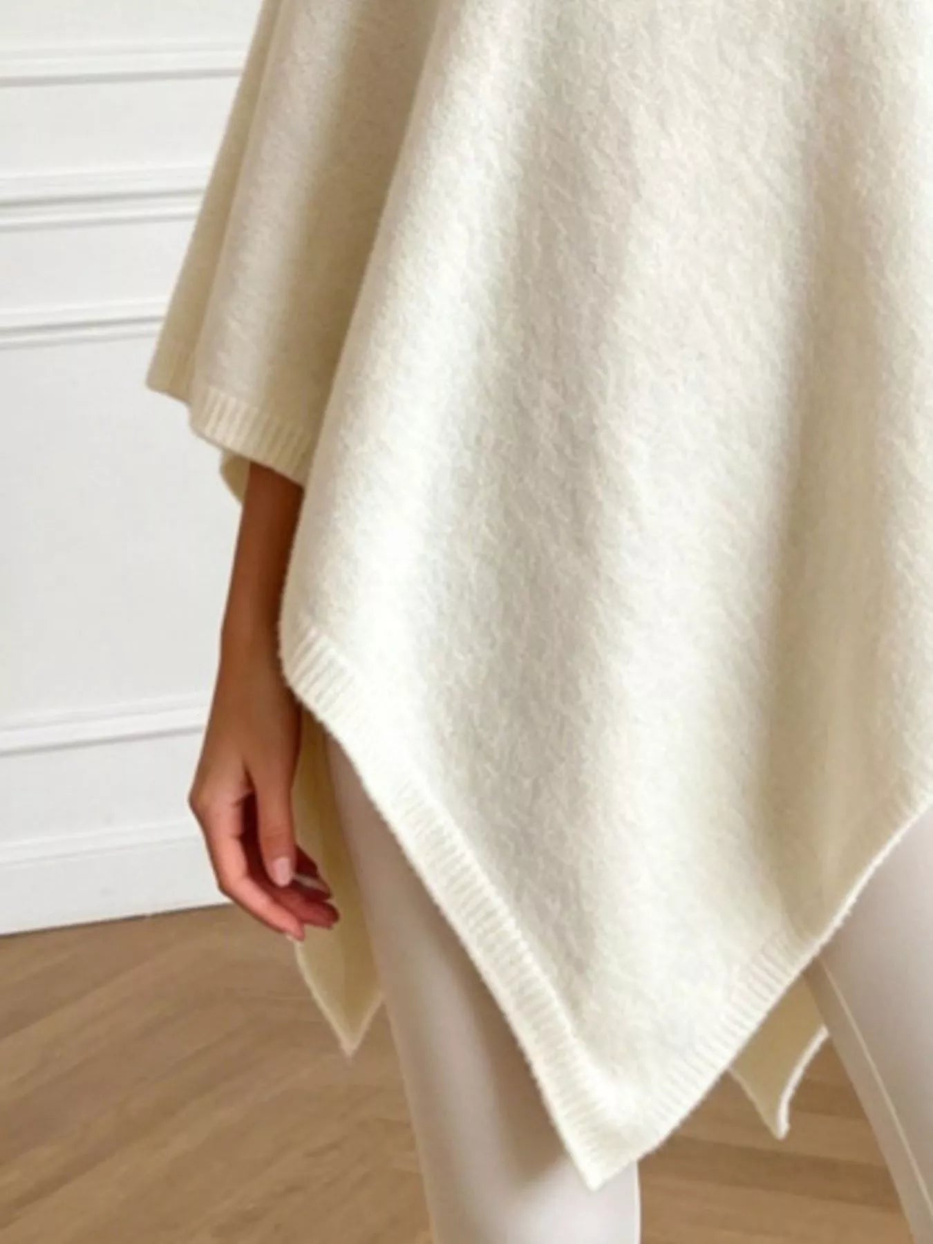 Trendsi Asymmetrical Hem Knit Poncho -