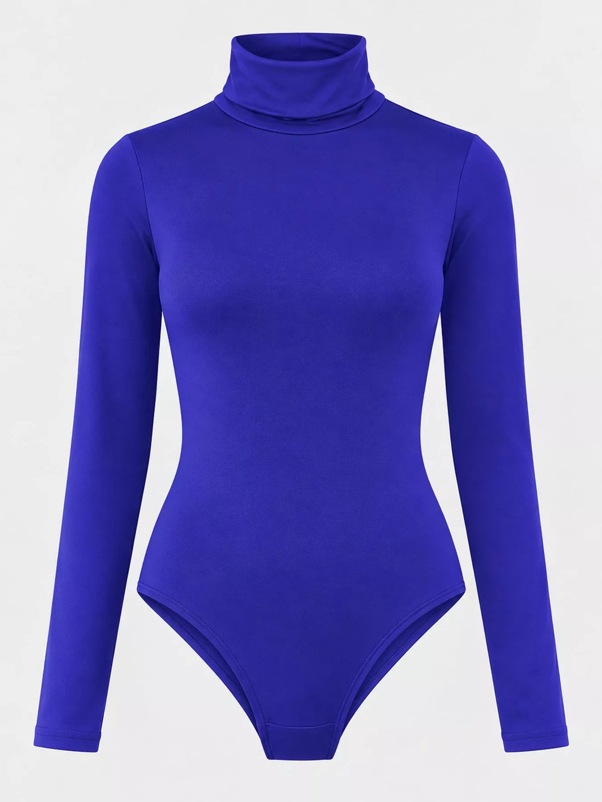 Long Sleeve Turtleneck Slim-Fit Bodysuit in blue