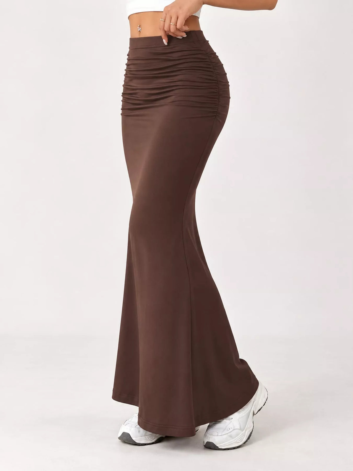 Ruched Maxi Skirt — front view