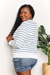 Trendsi Double Take Striped Long Sleeve Round Neck Top -