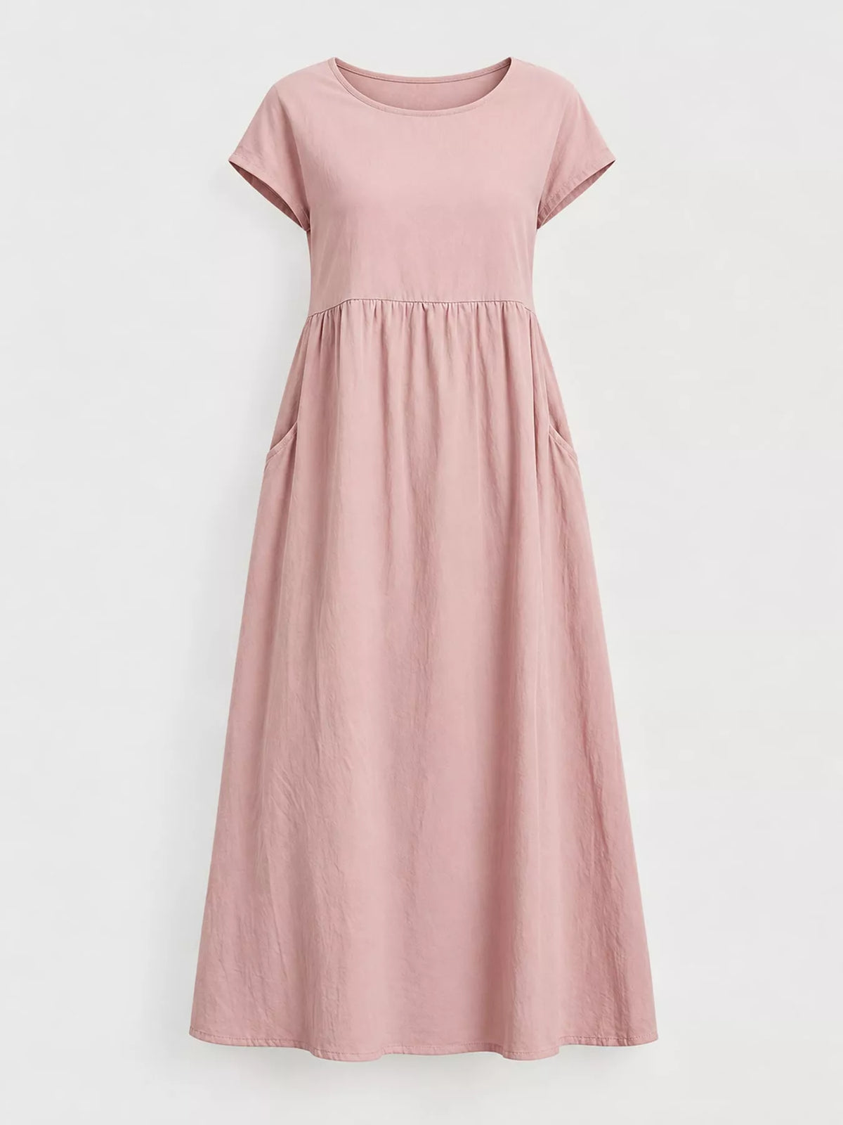 Round neck short sleeve midi dress, product view