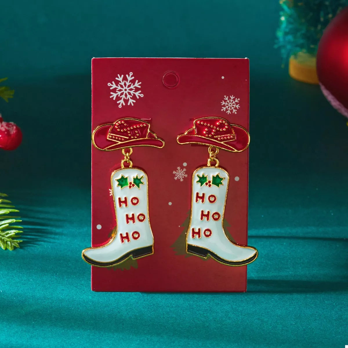 Trendsi Christmas Cowboy Boots Earrings -