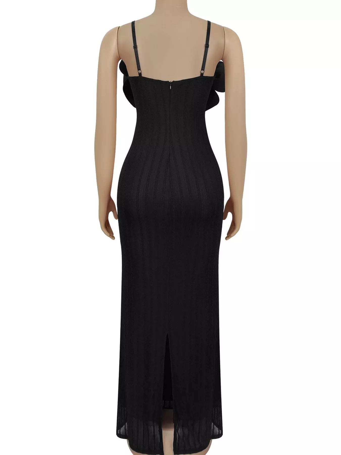 Trendsi 3D Flower Cutout Spaghetti Strap Bodycon Maxi Dress -