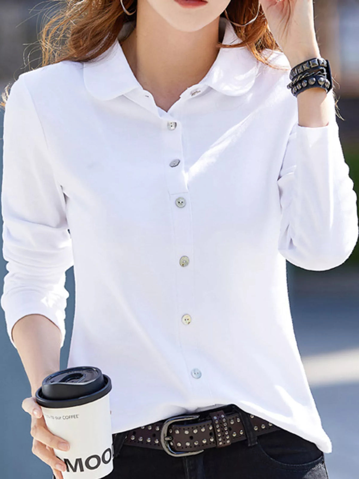 White button-down shirt