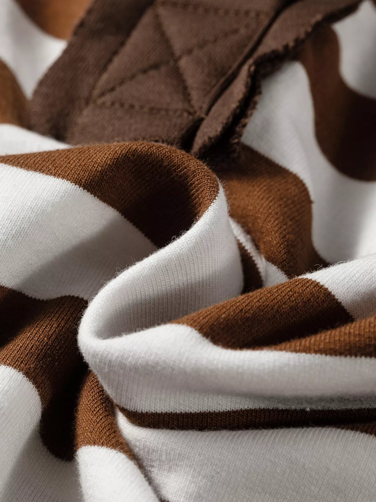 Button Detail Long Sleeve Sweatshirt, detail view in brown