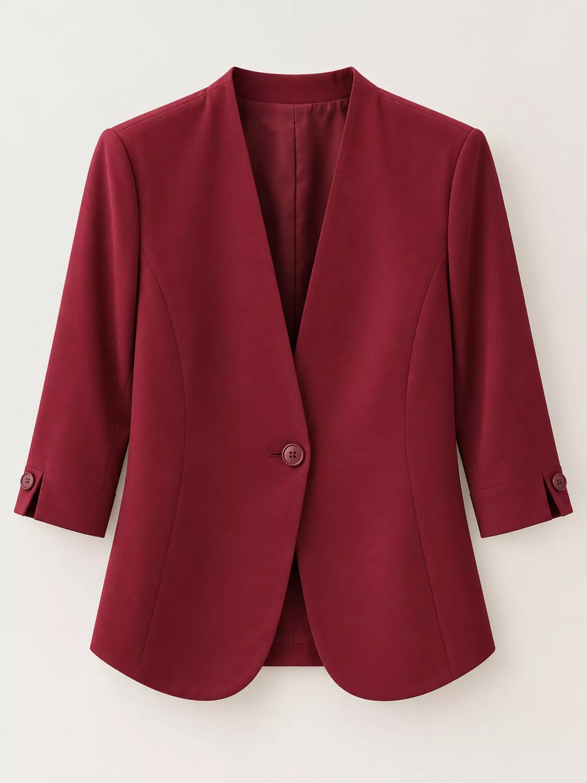Burgundy one button blazer