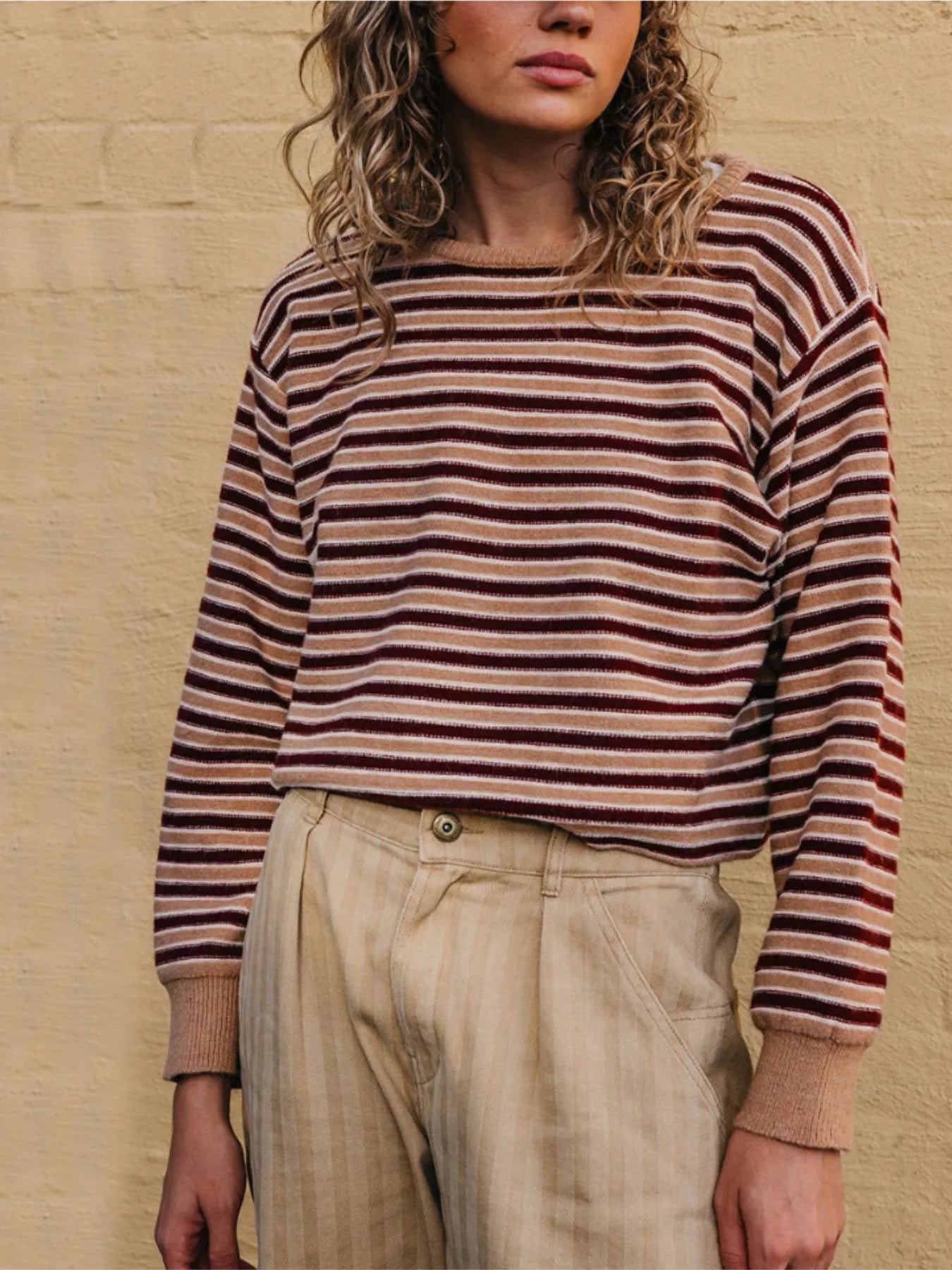 Trendsi Striped Crew Neck Sweater -