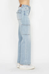 Trendsi Judy Blue Full Size High Waist Straight Cargo Jeans -
