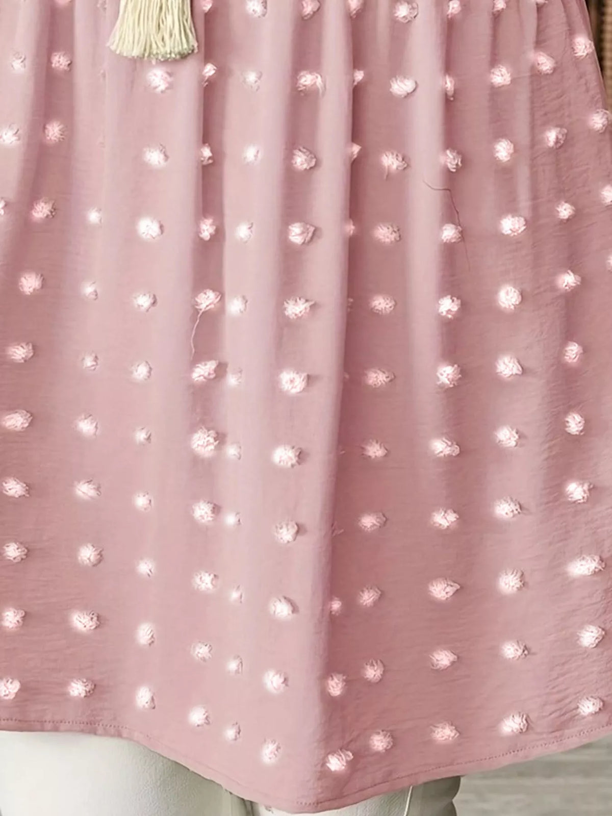 Swiss-dot blouse, pink dot detail