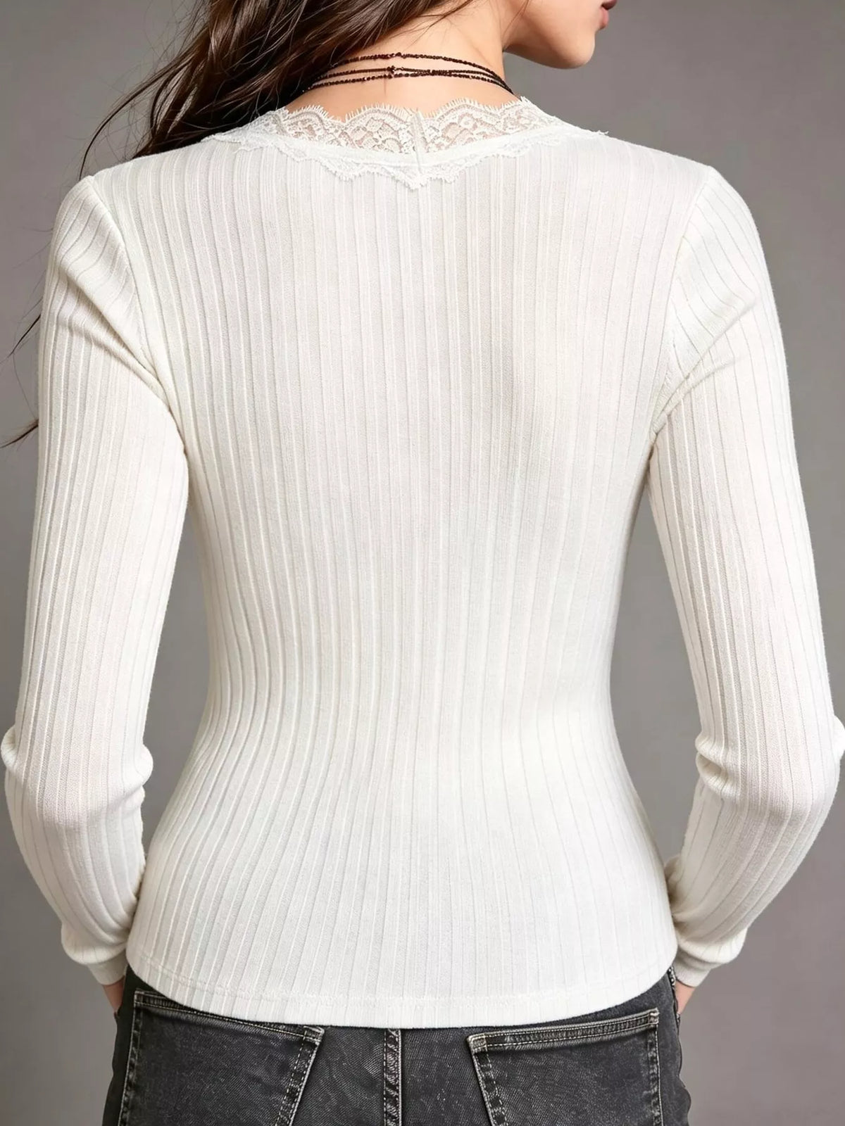 Long-sleeve top, back view