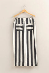 Trendsi HYFVE Striped Pocket Detail Maxi Skirt -