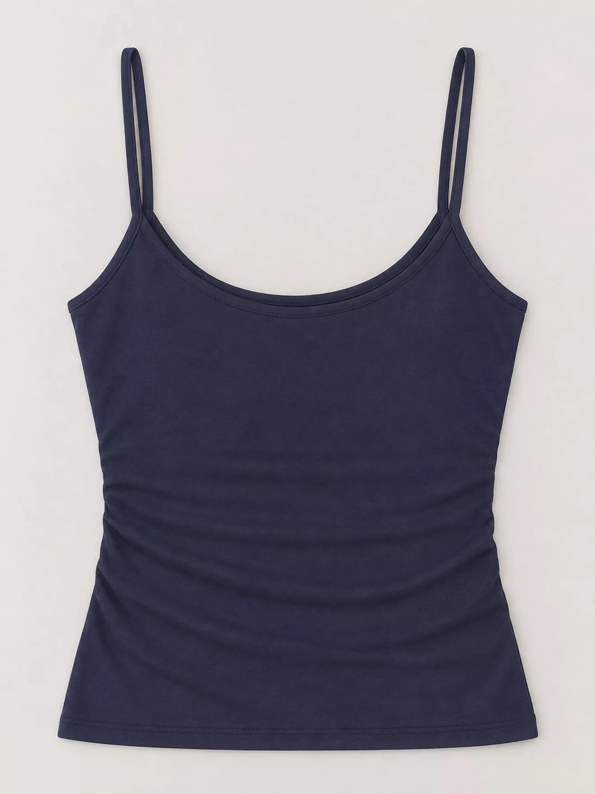 Navy slim fit scoop neck cami, front view